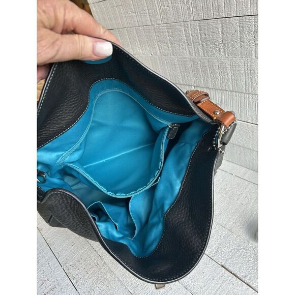 COACH Purse #8A37 BLACK Turn Lock Mini Pebbled Leather Bag - Picture 7 of 15